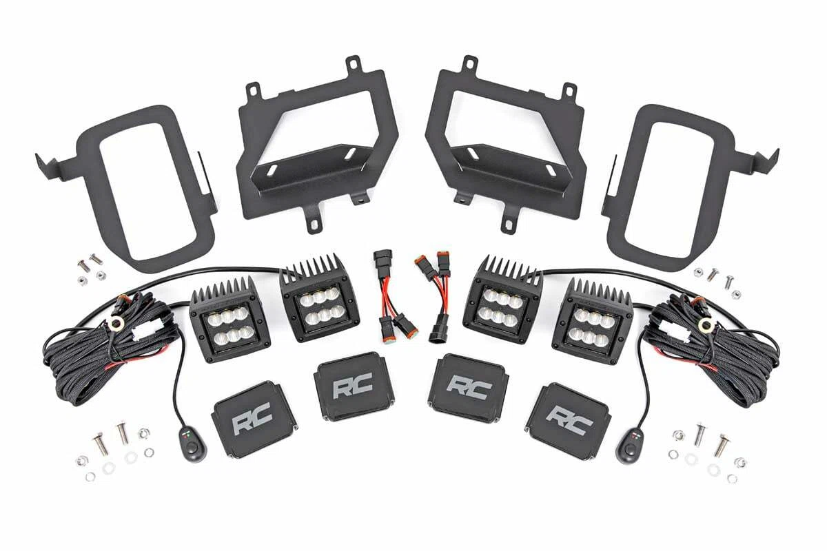 Fits Ford F-150 (15-17) LED Light Kit Fog Mount Dual 2_ Black Pairs Spot_ 70865